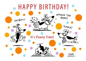 happy birthday pawty dogs