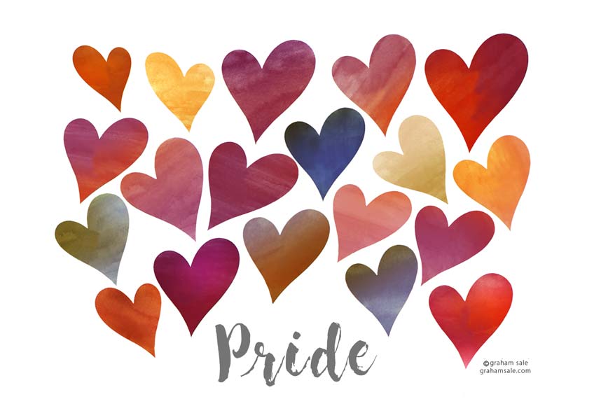 pride red hearts