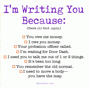 i am writing you because checklist