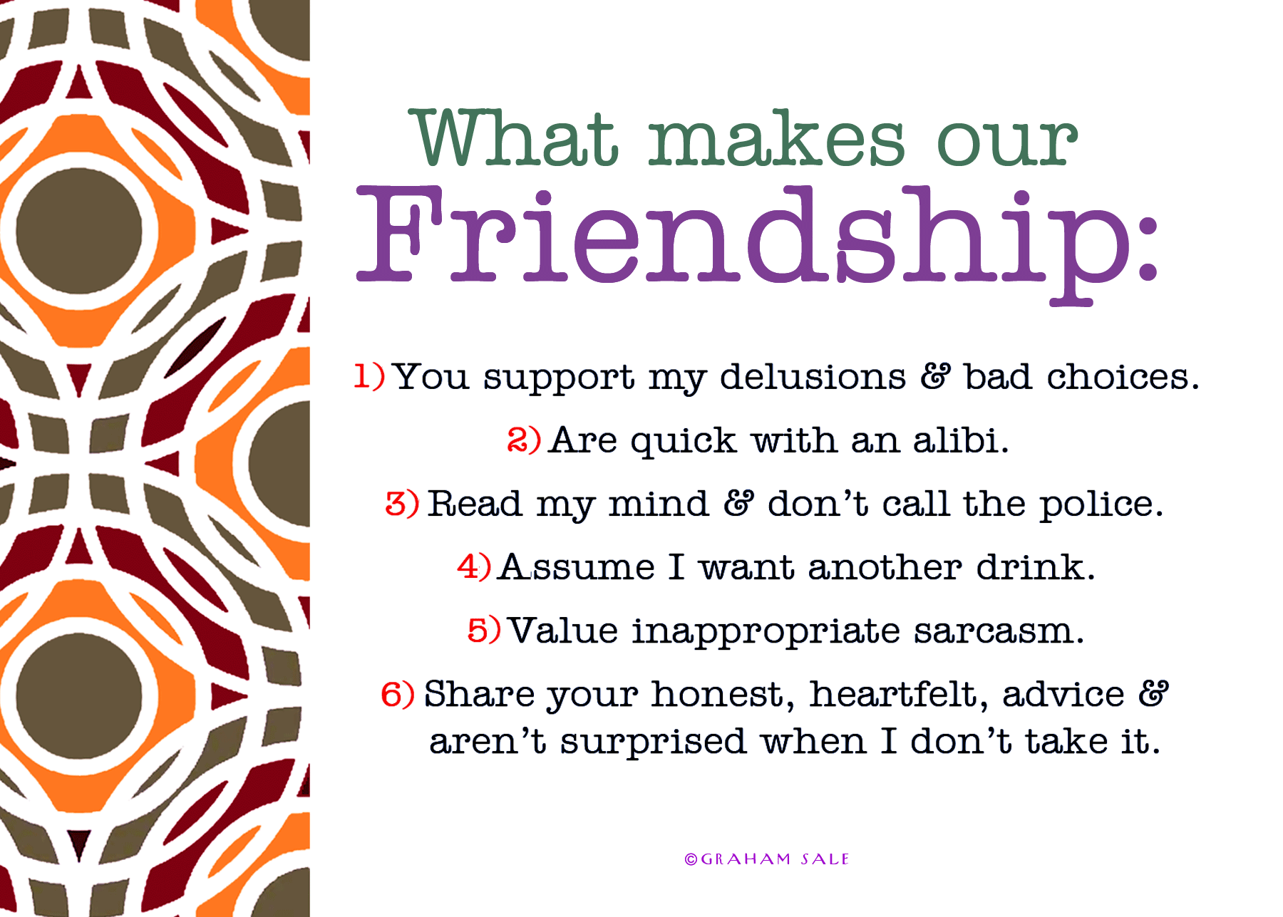 what makes our friendship list