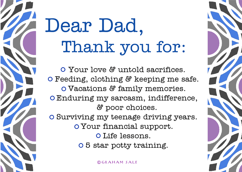 dear dad thank you list